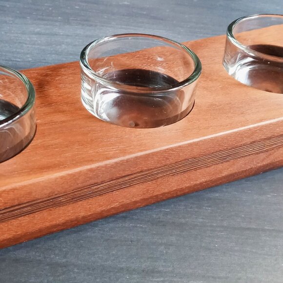 1-of-a-kind Finely Crafted Handsome Handmade Walnut & Wenge Wood Tealight Holder - Picture 5 of 10